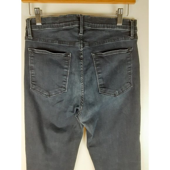 Frame Denim Le High Flare Dark Wash Jeans High Waist Stretch Zip Fly Roxy 30 - Picture 4 of 11